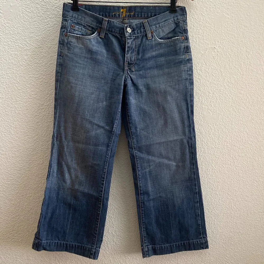 Vintage 7 For All Mankind Dojo Crop Capri Jeans Mid-Rise Y2K Size 29
